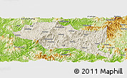 Shaded Relief Panoramic Map of Nanping Shi, physical outside