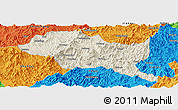 Shaded Relief Panoramic Map of Nanping Shi, political outside