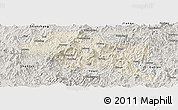 Shaded Relief Panoramic Map of Nanping Shi, semi-desaturated