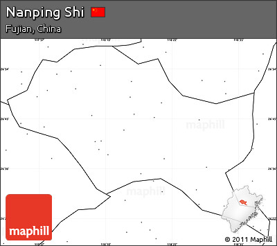 Blank Simple Map of Nanping Shi, no labels