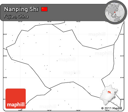 Blank Simple Map of Nanping Shi, no labels