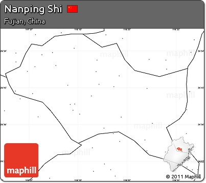 Blank Simple Map of Nanping Shi, no labels
