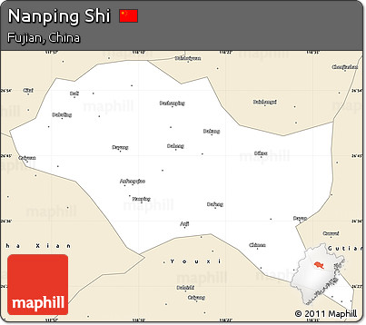 Classic Style Simple Map of Nanping Shi