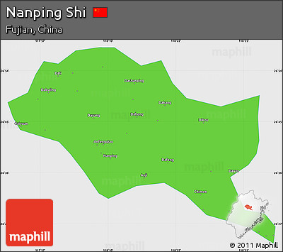 Political Simple Map of Nanping Shi, single color outside