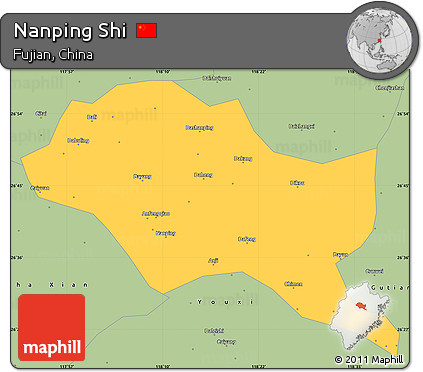 Savanna Style Simple Map of Nanping Shi