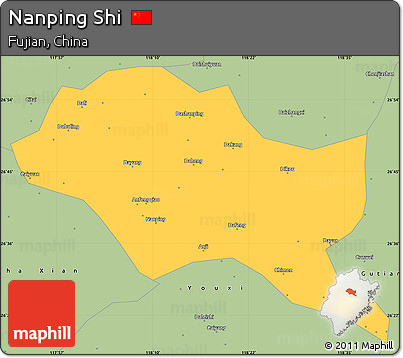 Savanna Style Simple Map of Nanping Shi