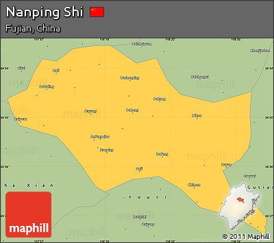 Savanna Style Simple Map of Nanping Shi