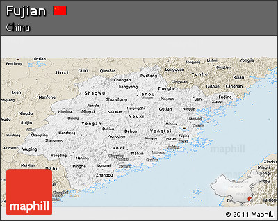 Classic Style Panoramic Map of Fujian