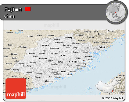 Classic Style Panoramic Map of Fujian