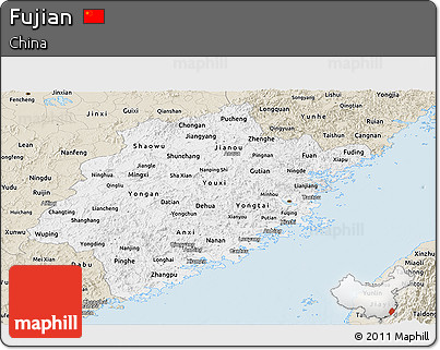 Classic Style Panoramic Map of Fujian