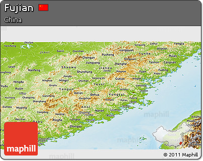 Physical Panoramic Map of Fujian