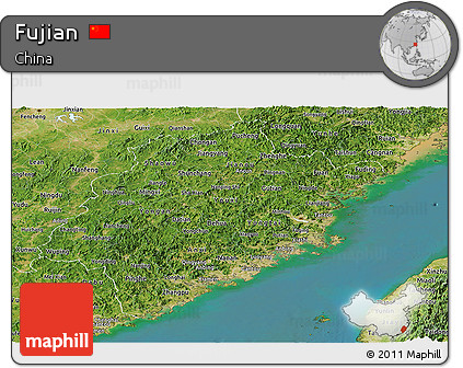 Satellite Panoramic Map of Fujian