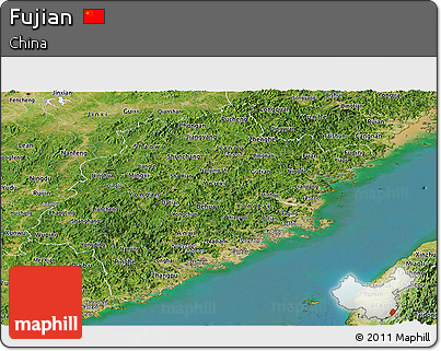 Satellite Panoramic Map of Fujian