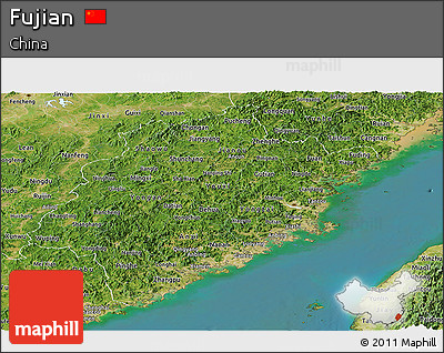 Satellite Panoramic Map of Fujian