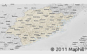 Shaded Relief Panoramic Map of Fujian, desaturated