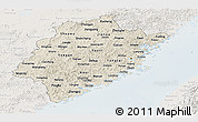 Shaded Relief Panoramic Map of Fujian, lighten