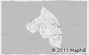 Gray 3D Map of Pingnan, single color outside