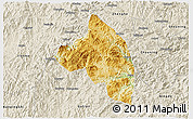 Physical 3D Map of Pingnan, shaded relief outside