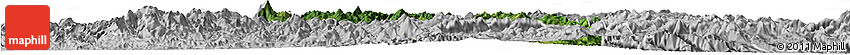 Satellite Horizon Map of Pingnan, lighten, desaturated