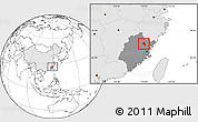 Blank Location Map of Pingnan, highlighted country, highlighted parent region