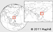 Blank Location Map of Pingnan, highlighted parent region, within the entire country