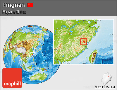 Physical Location Map of Pingnan