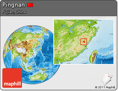 Physical Location Map of Pingnan