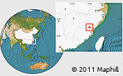 Satellite Location Map of Pingnan, highlighted country