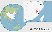 Savanna Style Location Map of Pingnan, highlighted country