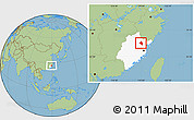 Savanna Style Location Map of Pingnan, highlighted parent region