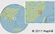 Savanna Style Location Map of Pingnan, hill shading
