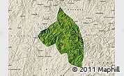 Satellite Map of Pingnan, shaded relief outside
