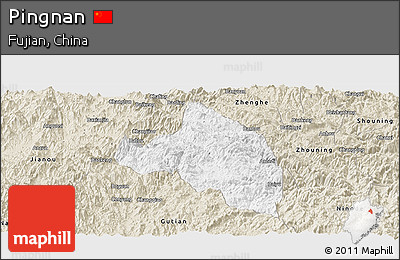 Classic Style Panoramic Map of Pingnan