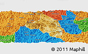 Physical Panoramic Map of Pingnan, political outside