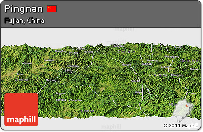 Satellite Panoramic Map of Pingnan