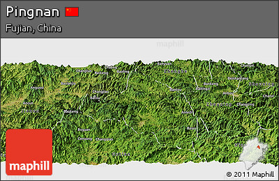 Satellite Panoramic Map of Pingnan