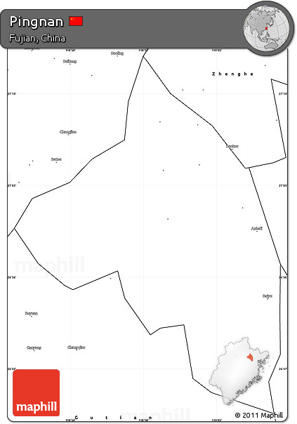 Blank Simple Map of Pingnan