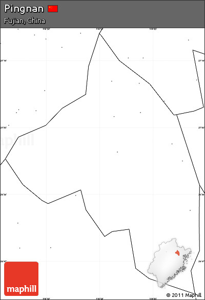 Blank Simple Map of Pingnan, no labels
