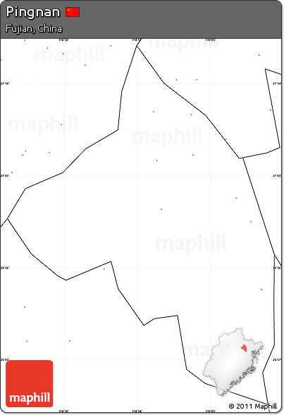 Blank Simple Map of Pingnan, no labels