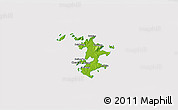 Physical 3D Map of Pingtan, cropped outside