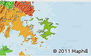 Physical 3D Map of Pingtan, political outside