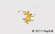 Political 3D Map of Pingtan, cropped outside
