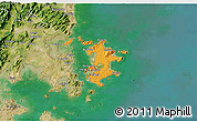 Political 3D Map of Pingtan, satellite outside