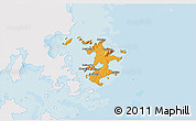 Political 3D Map of Pingtan, single color outside
