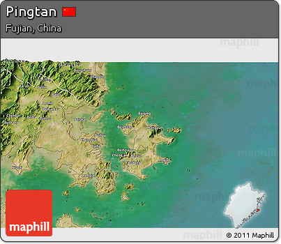 Satellite 3D Map of Pingtan