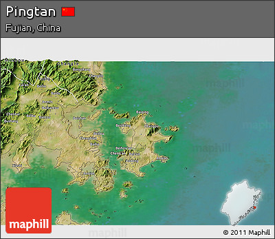 Satellite 3D Map of Pingtan