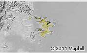 Satellite 3D Map of Pingtan, lighten, desaturated