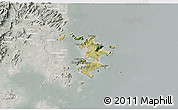 Satellite 3D Map of Pingtan, lighten, semi-desaturated