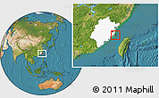 Satellite Location Map of Pingtan, highlighted parent region