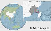 Savanna Style Location Map of Pingtan, highlighted country, highlighted parent region, hill shading